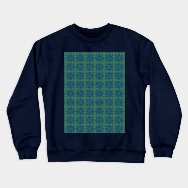 Blue Ceramic Squares Crewneck Sweatshirt by AmyMinori